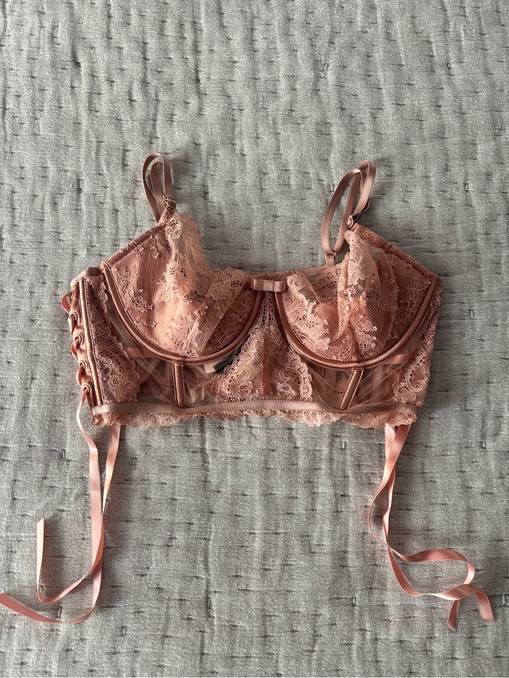 Victorias Secret Designer Collection blush pink corset style bra 36C NWT